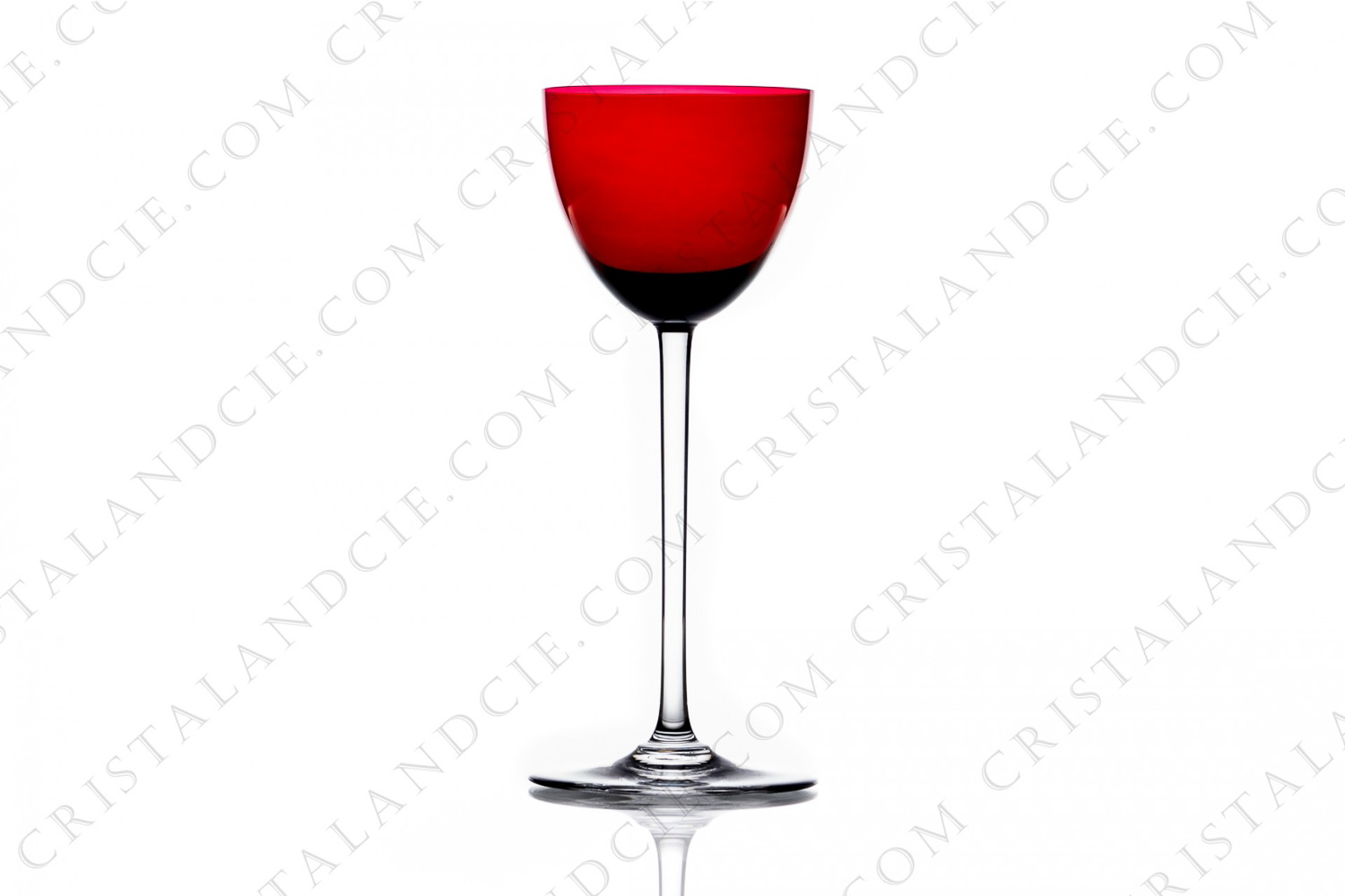 Verre à vin du Rhin roemer en cristal rose de Baccarat modèle Perfection photo-1