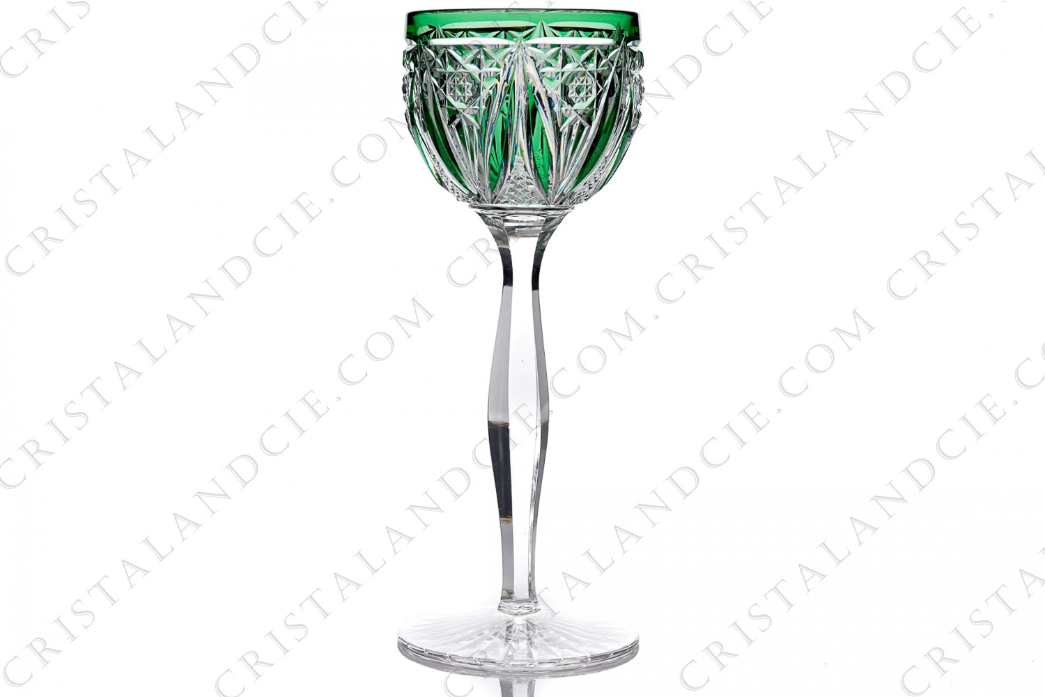 Verre à vin du Rhin roemer en cristal double couches vert de Baccarat modèle S photo-1