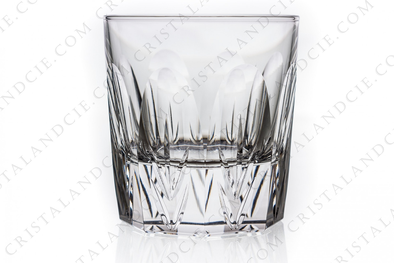 Verre à Whisky en cristal de Christofle modèle Alizés orné de côtes plates et d épis taillés photo-1