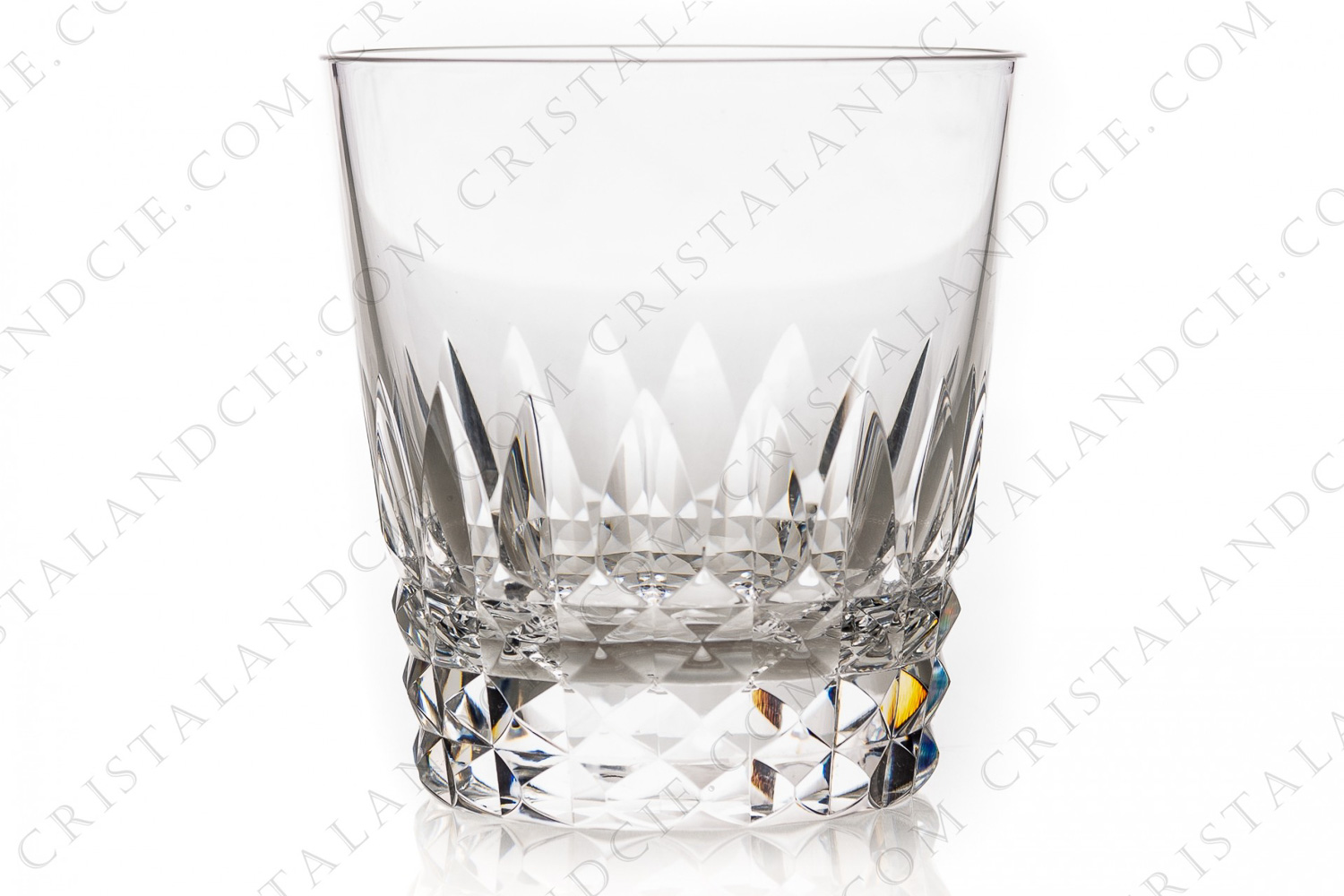 Whisky glass Old fashion regular ( tumbler n°3) in crystal by Baccarat pattern Piccadilly, with a cut pattern photo-1