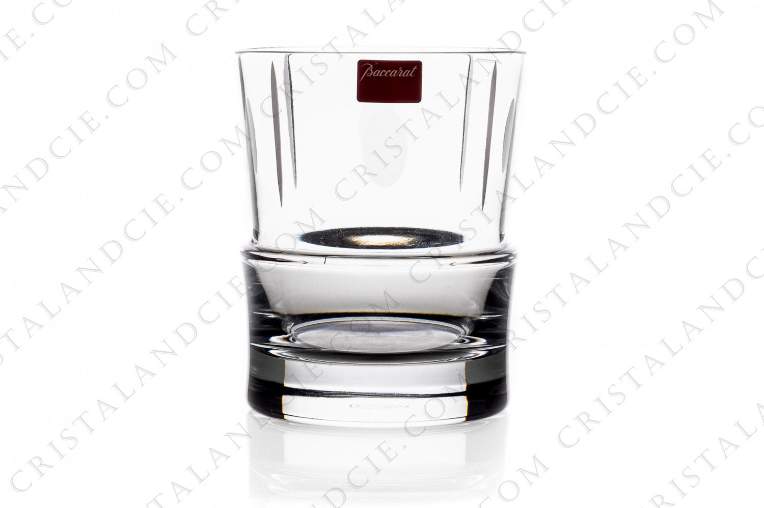 Whisky glass, tumbler n°3 in crystal by Baccarat pattern Tranquility, decorated with cut ovals and strings photo-1