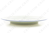 Assiette plate en porcelaine de Limoges de la maison Haviland et Parlon modèle Shangaï bleu orient orné de fleurs en camaïeu de bleus photo-2