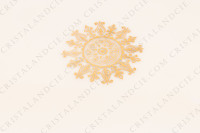 Bonbonnière en porcelaine de Limoges décorée par les ateliers CID, ornée d une large frise en incrustations or repésentant des glands et des feuilles de chêne, et d une rosace or sur le dessus photo-5