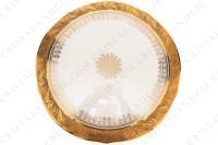 Bonbonnière en porcelaine de Limoges décorée par les ateliers CID, ornée d une large frise en incrustations or repésentant des gépis de blé, et d une rosace or sur le dessus photo-2