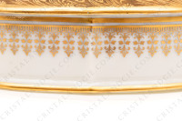 Bonbonnière en porcelaine de Limoges décorée par les ateliers CID, ornée d une large frise en incrustations or repésentant des gépis de blé, et d une rosace or sur le dessus photo-7