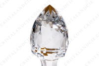 Handled wine decanter in crystal by Saint-Louis pattern Apollo gold with an important cut pattern and gold borders photo-2