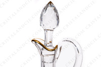 Handled wine decanter in crystal by Saint-Louis pattern Apollo gold with an important cut pattern and gold borders photo-3