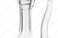 Handled wine decanter in crystal by Saint-Louis pattern Apollo gold with an important cut pattern and gold borders photo-4