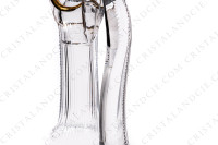 Handled wine decanter in crystal by Saint-Louis pattern Apollo gold with an important cut pattern and gold borders photo-5
