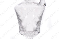 Handled wine decanter in crystal by Saint-Louis pattern Apollo gold with an important cut pattern and gold borders photo-6