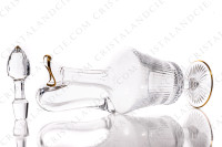 Handled wine decanter in crystal by Saint-Louis pattern Apollo gold with an important cut pattern and gold borders photo-8