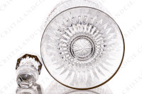 Handled wine decanter in crystal by Saint-Louis pattern Apollo gold with an important cut pattern and gold borders photo-9