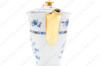 Cafetière en porcelaine de Limoges de la maison Haviland modèle Arbre bleu forme Lutèce orné d un arbre fleuri pourpre et jaune en son centre, de frises végétales et d un liseré or photo-6