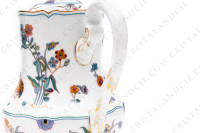 Coffee pot in Limoges china by Haviland pattern Golden Quails decorated with quails and roosters, butterflies and polychromes flowers enhanced with gold photo-4