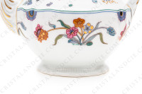 Coffee pot in Limoges china by Haviland pattern Golden Quails decorated with quails and roosters, butterflies and polychromes flowers enhanced with gold photo-7