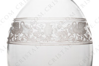 Wine decanter in crystal by Baccarat pattern Cygne Empire decorated with an acid etched frieze of amphoras, crown of laurels and swans on flowered arabesques photo-6