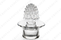 Carafe à vin en cristal de Lalique modèle Nippon ornée de frises de perles sur la paraison et le bouchon photo-3