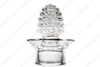 Carafe à vin en cristal de Lalique modèle Nippon ornée de frises de perles sur la paraison et le bouchon photo-4