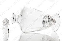 Carafe à vin en cristal de Lalique modèle Nippon ornée de frises de perles sur la paraison et le bouchon photo-2