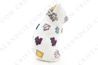 Figurine en porcelaine de Limoges de la maison Bernardaud présentant un chat décoré de pièces de puzzle polychromes photo-4
