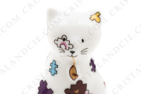 Figurine en porcelaine de Limoges de la maison Bernardaud présentant un chat décoré de pièces de puzzle polychromes photo-5
