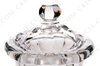 Confiturier et sa cuillère en cristal de Baccarat modèle Harcourt Missouri à décor de pans coupés photo-3