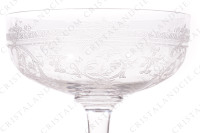Champagne saucer in crystal by Saint-Louis pattern Metz with an engraved pattern of vegetable arabesques photo-3