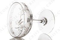 Coupe à Champagne en cristal de Baccarat forme 4529 gravure Mimosa, orné de branches de mimosa et d une frise gravées photo-2