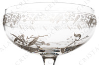 Coupe à Champagne en cristal de Baccarat forme 4529 gravure Mimosa, orné de branches de mimosa et d une frise gravées photo-4