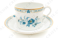 Déjeuner en porcelaine de Limoges de la maison Haviland modèle Nankin à décor de fleurs en camaïeu de bleus et rehauts or photo-2