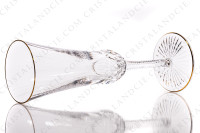 Champagne flute in crystal by Saint-Louis pattern Apollo gold with an important cut pattern and gold borders photo-2
