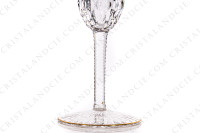 Champagne flute in crystal by Saint-Louis pattern Apollo gold with an important cut pattern and gold borders photo-4