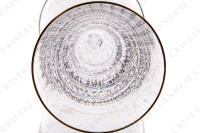 Champagne flute in crystal by Saint-Louis pattern Apollo gold with an important cut pattern and gold borders photo-5