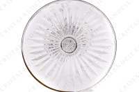 Champagne flute in crystal by Saint-Louis pattern Apollo gold with an important cut pattern and gold borders photo-6