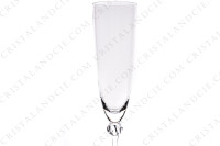 Champagne flute in crystal by Daum pattern Bolero with a twisted ring on the stem photo-3