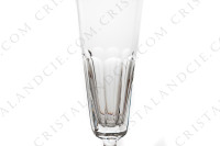 Flûte à Champagne en cristal de Saint-Louis modèle Caton ornée de côtes plates sur la paraison et d une bague sur la jambe photo-3