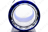 Gobelet en cristal double couches bleu de Baccarat modèle Chauny à décor de nid d abeille taillé photo-5