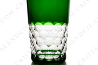 Gobelet en cristal double couches vert de Baccarat modèle Chauny à décor de nid d abeille taillé photo-3