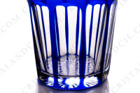 Gobelet à thé n°5 en cristal double couches bleu foncé de Saint-Louis modèle Rabat orné d arabesques végétales et de côtes plates photo-4