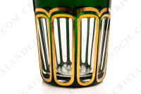 Gobelet à thé n°5 en cristal double couches vert de Saint-Louis modèle Rabat or orné d arabesques végétales et de côtes plates photo-4
