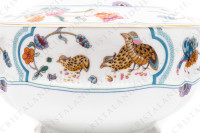 Covered vegetable in Limoges china by Haviland pattern Golden Quails decorated with quails, butterflies and polychromes flowers enhanced with gold photo-7