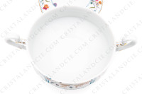 Covered vegetable in Limoges china by Haviland pattern Golden Quails decorated with quails, butterflies and polychromes flowers enhanced with gold photo-9