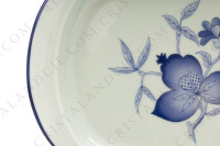 Paire de raviers en porcelaine de Limoges de la maison Haviland et Parlon modèle Shangaï bleu orient orné de fleurs en camaïeu de bleus photo-3