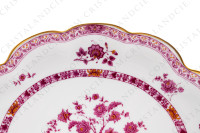 Plat à gâteaux en porcelaine de Limoges de la maison Haviland modèle Arbre pourpre forme Lutèce orné d un arbre fleuri pourpre et jaune en son centre, de frises végétales et d un liseré or photo-4
