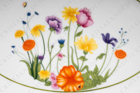 Oval dish in Limoges china by Raynaud for Denby pattern English Garden decorated with polychromes flowers and bugs photo-4