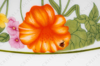 Oval dish in Limoges china by Raynaud for Denby pattern English Garden decorated with polychromes flowers and bugs photo-5