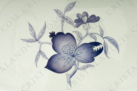 Plat ovale en porcelaine de Limoges de la maison Haviland et Parlon modèle Shangaï bleu orient orné de fleurs en camaïeu de bleus photo-4