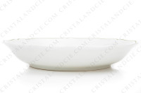 Round deep dish in Limoges china by Raynaud for Denby pattern English Garden decorated with polychromes flowers and bugs photo-2