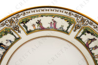 Round deep dish in Limoges china by Raynaud pattern Promenade au Palais Royal photo-3