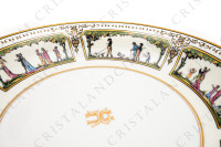 Round deep dish in Limoges china by Raynaud pattern Promenade au Palais Royal photo-11